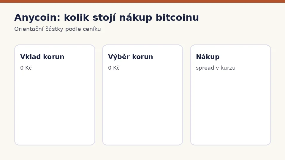 Anycoin: kolik zaplatíte za nákup bitcoinu
